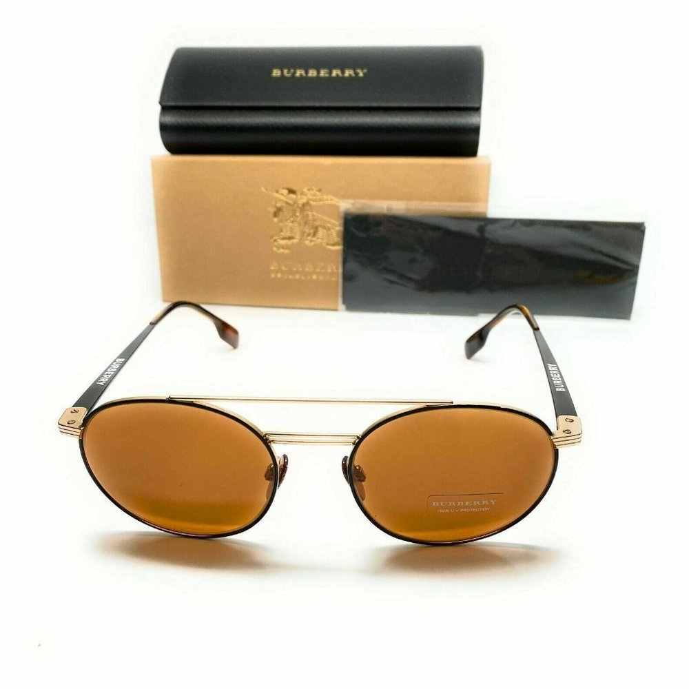 Burberry Men's Gold Matte Black Sunglasses!